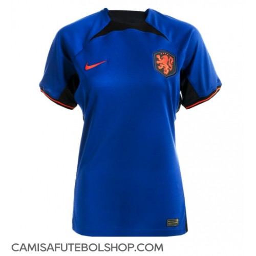 Camisa de time de futebol Holanda Replicas 2º Equipamento Feminina Mundo 2022 Manga Curta